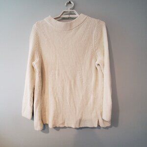 Talbots sweater womens 2X cream ribbed cotton pullover tunic